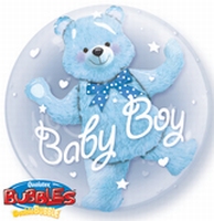 24 Inch Baby Blue Bear Double Bubble