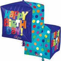 Happy Birthday Bright Cubez Foil Balloon