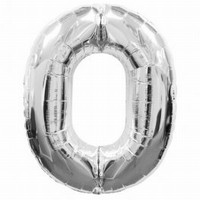Number 0 Silver Supershape Balloons