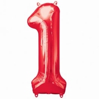 Number 1 Red Supershape Balloons