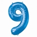 Number 9 Blue Supershape Balloons 