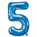 Number 5 Blue Supershape Balloons 