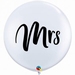3ft White Mrs Giant Latex Balloons 2pk 